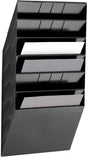 Holdbar brochureholder flexiboxx 6, 6 rum, A4, liggende, sort