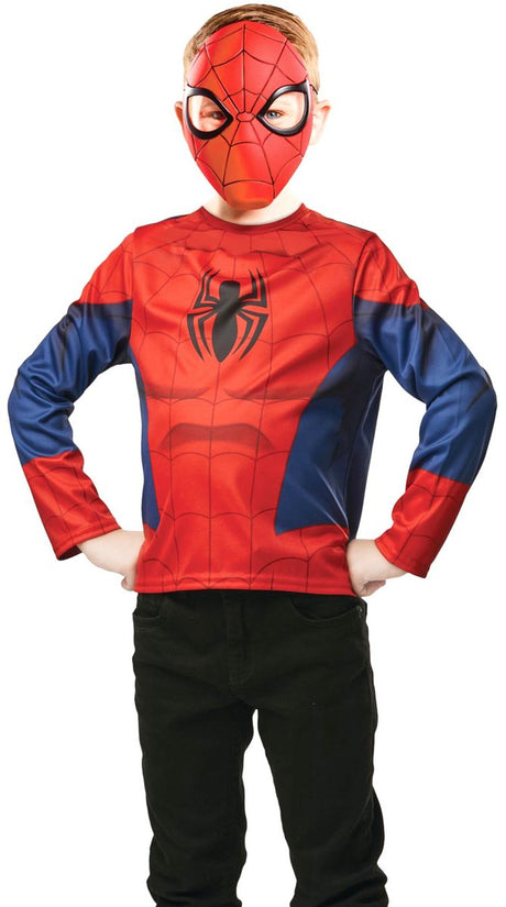 Rubies France - spiderman top og maske til børn
