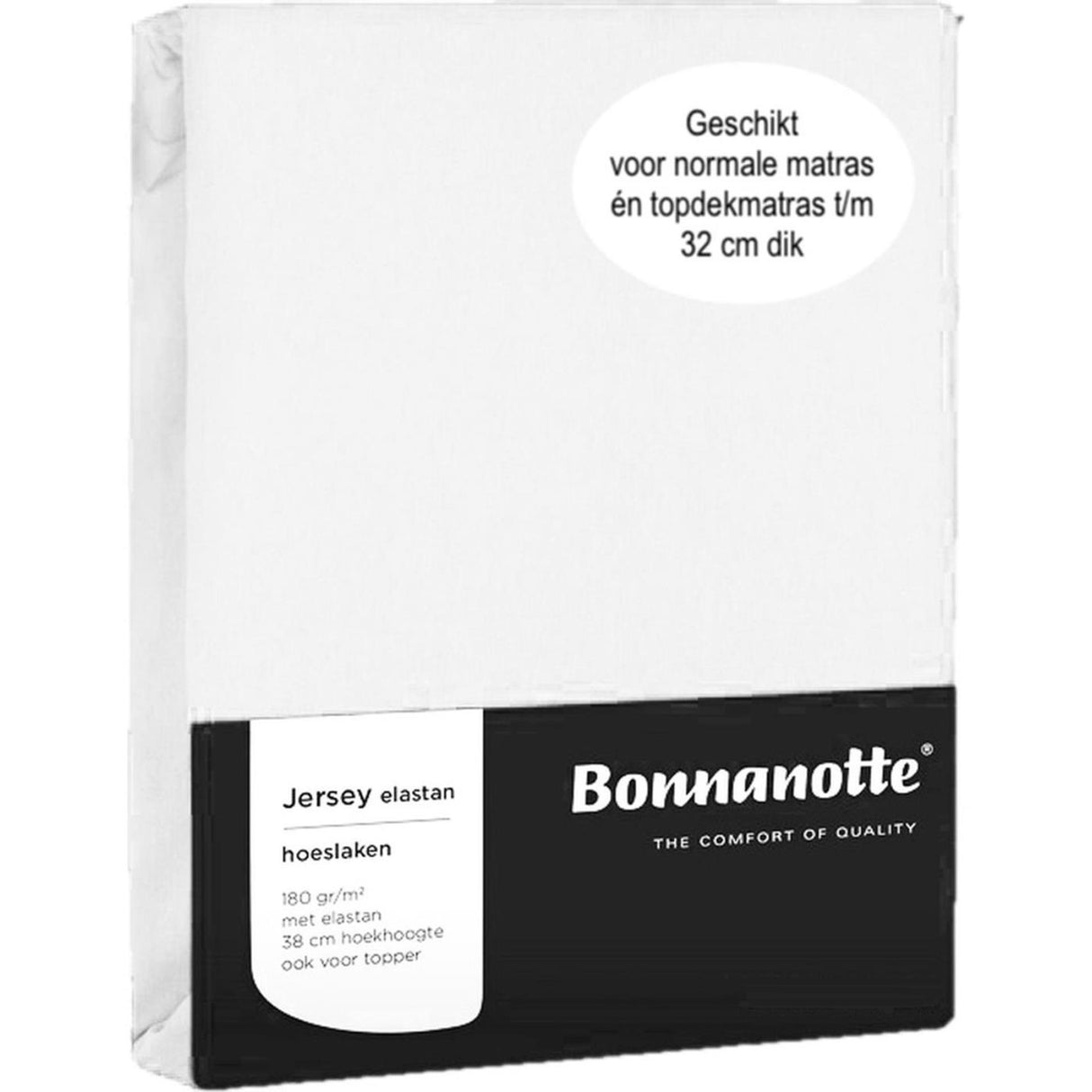 Bonnanotte pasform jersey elastan hvid 90x200cm