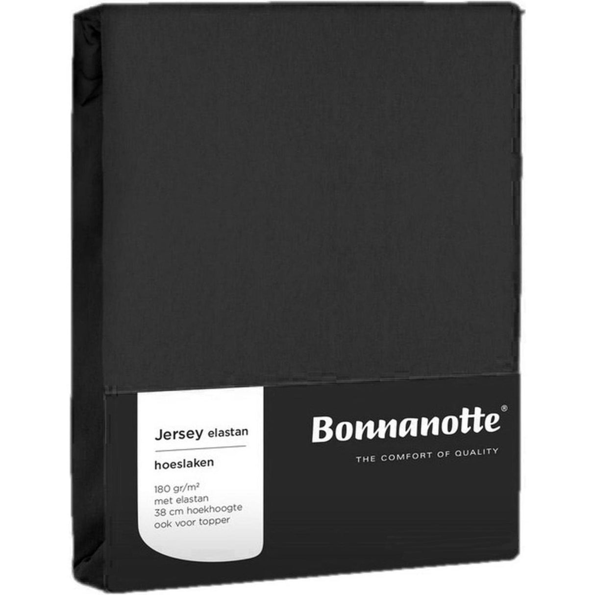 Bonnanotte pasform jersey elastan sort 90x200cm