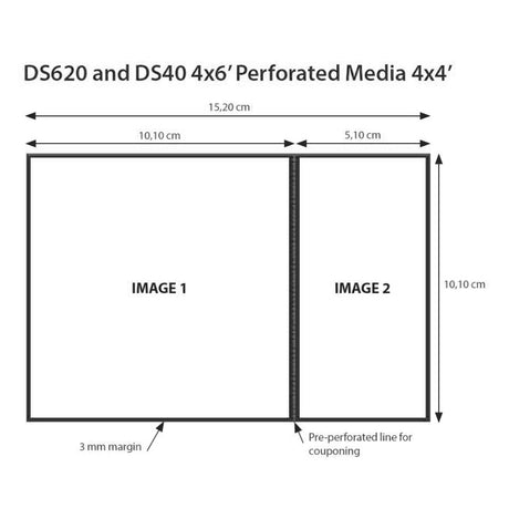 DNP -papir 2 rulle � 400 St. 10x15 perforeret ved 10x10 cm for DS620