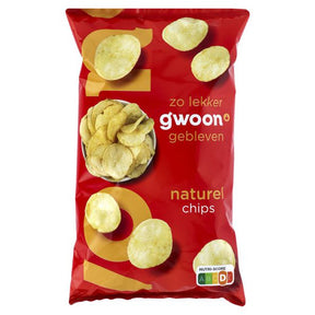 G'woon chips naturlig (16x 250 gr)