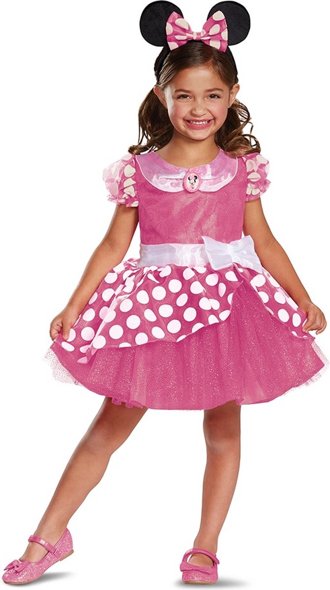 Disguise disney - førskole cg minnie friends, pink minnie dress deluxe, str. xs (3t-4t år), piger