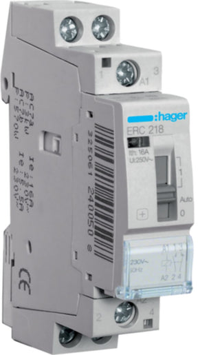 Hager - bedieningsrelais 2x16a 230v 1no+1ng - erc218