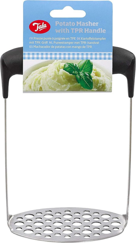 Tala – kartoffelmoser i rustfrit stål – 18 cm – håndtag med blødt greb – tåler opvaskemaskine – til kartoffelmos, avocadogrøntsager