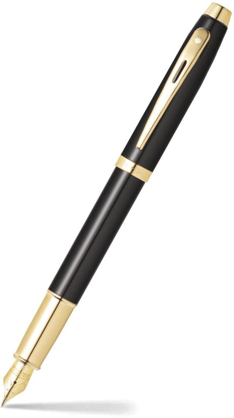 Sheaffer fyldepen - 100 e9322 - m - blank sort guld tone - sf-e0932253