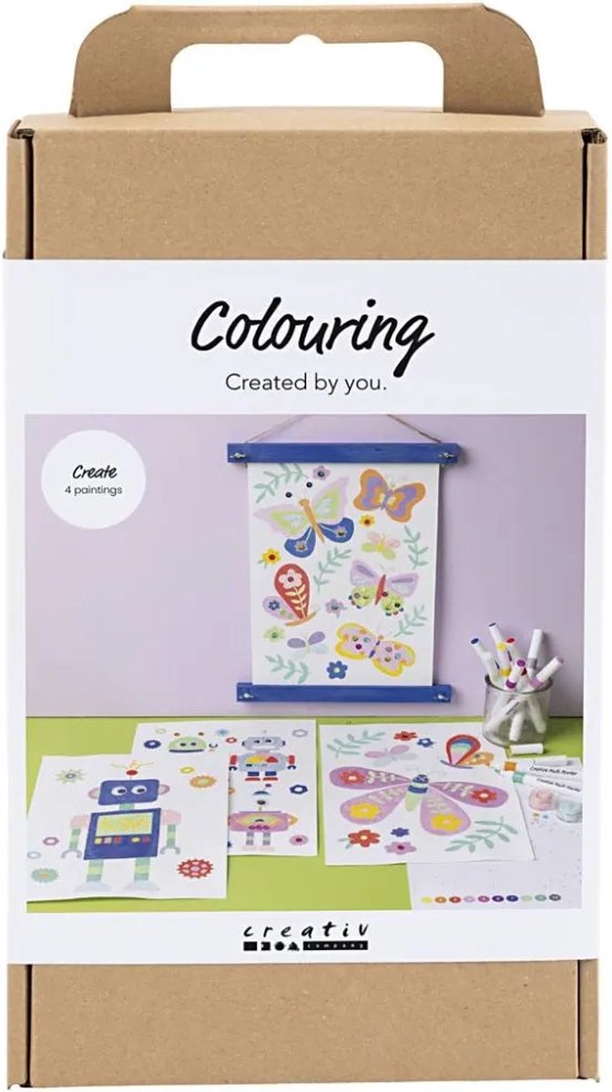Kreativ virksomhed https: www.cchobby.nl hobbyset-colors-butterfly-and-robot-happy-colors-1-doos