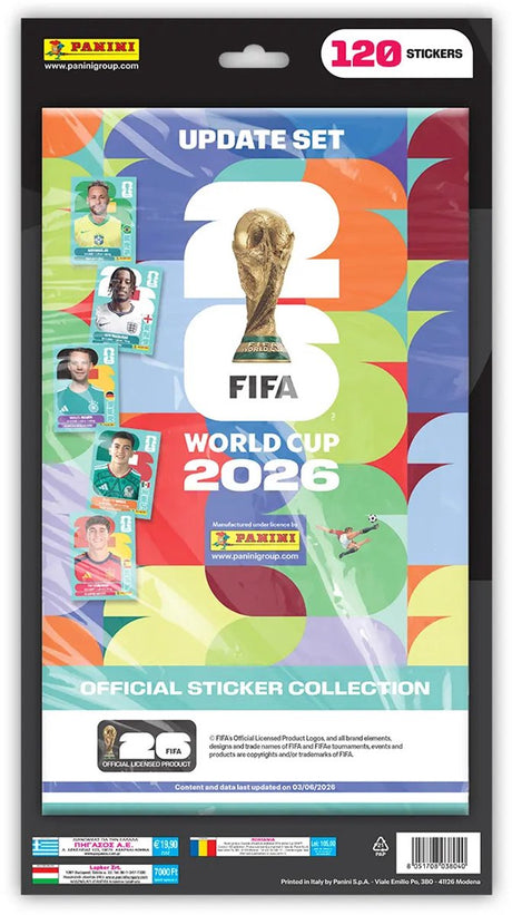 Panini fifa world cup 2026 klistermærke samling opdateringssæt - 120 klistermærker - officielle VM 2026 klistermærker - tilføjelsessæt til albumsamlere