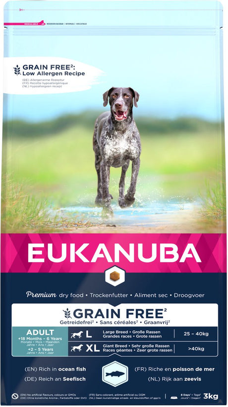 Eukanuba voksen storkornsfri havfisk - hundefoder - 3 kg