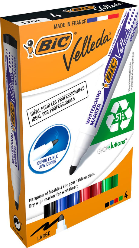 Bic whiteboard tusch 1701 velleda plastholder bred 1-5mm assorteret rund