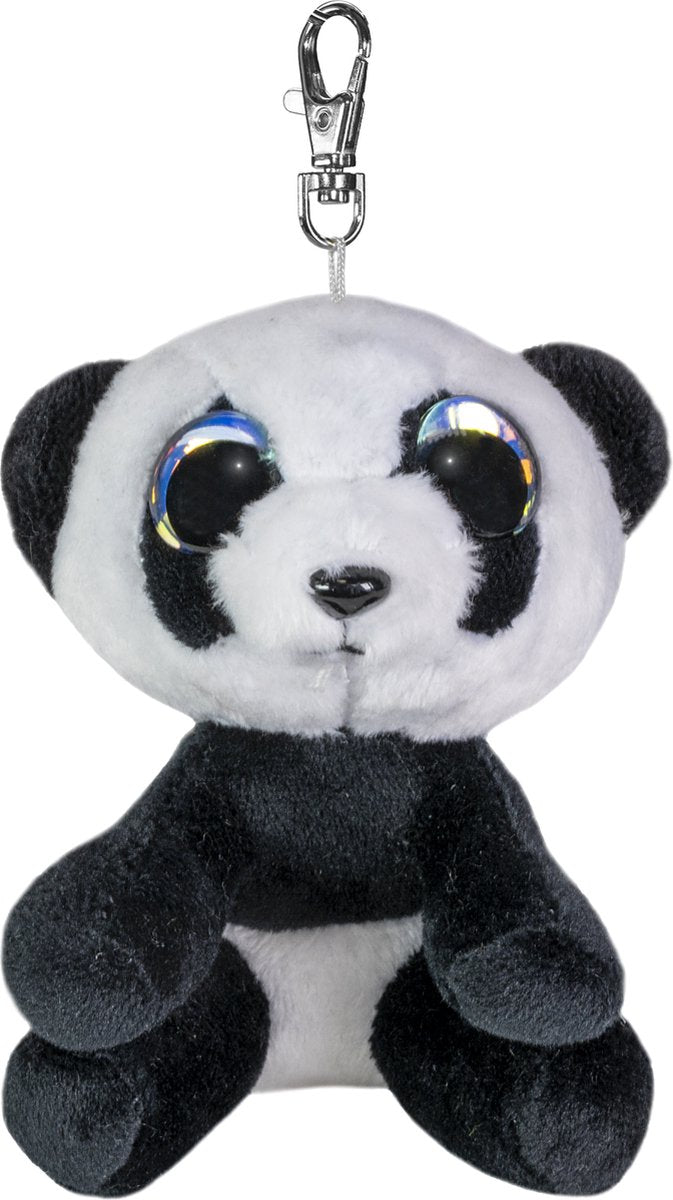 Lumo stars plys nøglering panda panda - krammetøj 8,5 cm sort og hvid.