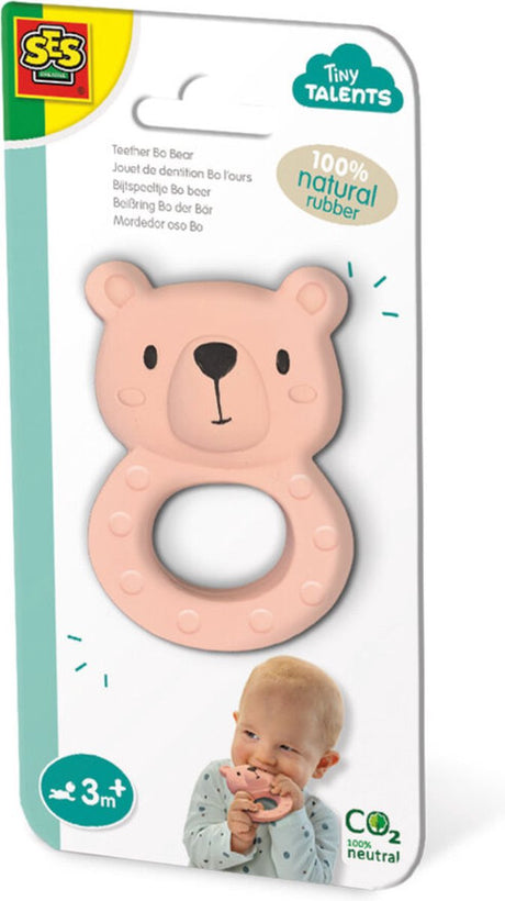Ses tiny talents teething toy bo bear - 100% naturgummi