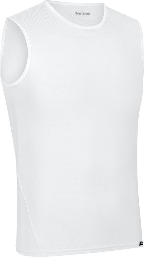 Gripgrab - ultralet mesh ærmeløs baselag sommer cykelundertrøje polygiene sweatshirt - hvid - mænd - str.