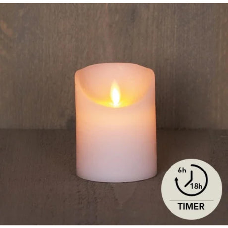 Annas kollektion led rustik søjlelys hvid 7,5x10cm