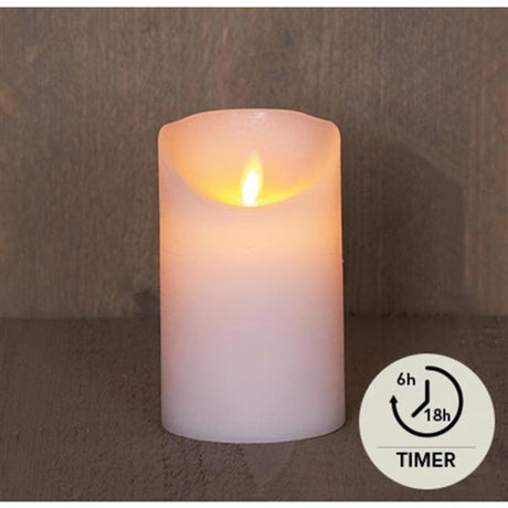 Annas kollektion led rustik søjlelys hvid 7,5x12,5cm