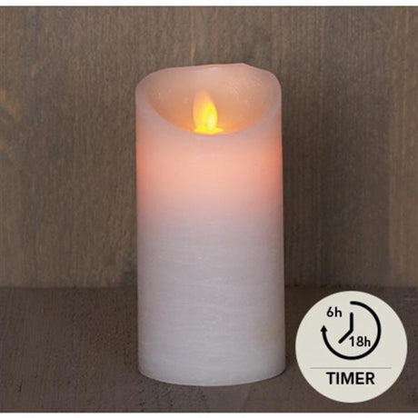 Annas kollektion led rustik søjlelys hvid 7,5x15cm
