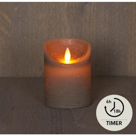 Annas kollektion led rustik søjlelys taupe 7,5x10cm