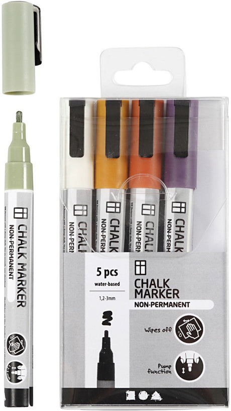 Creativ Company Krijt Markers pastelfarver, 5 ..