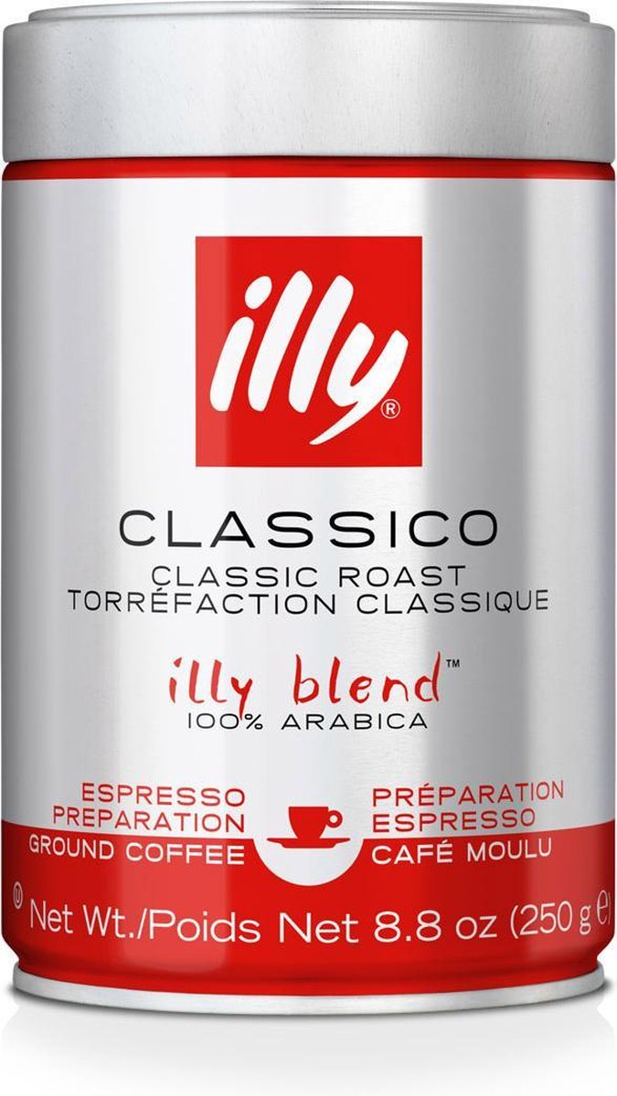 Illy classico malet kaffe - 6 x 250 gram