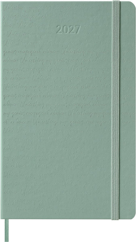 Moleskine 12 måneders dagbog - 2027 - ugentlig - stor - hårdt omslag - salviegrøn