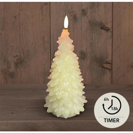 Annas kollektion LED stearinlys juletræ elfenben 9,5x20cm