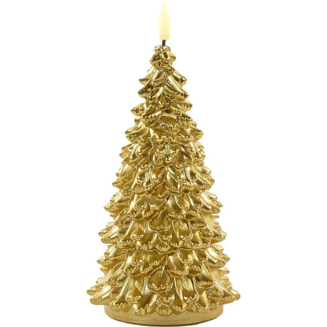 Annas kollektion LED stearinlys juletræ guld 9,5x20cm