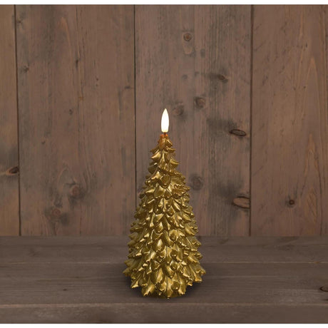 Annas kollektion LED stearinlys juletræ guld 9,5x20cm