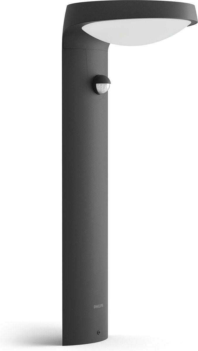 Philips led philips tyla sokkellamp op zonne-energie - antraciet - met sensor - 1.2w