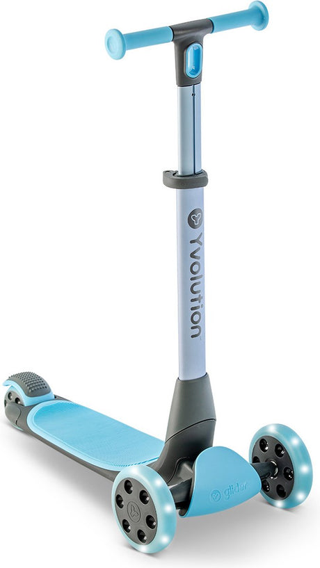 Yvolution - yglider nua blue - fjerlet løbehjul med LED-hjul - maksimal belastning op til 50 kilo - egnet fra 3 til 10 år