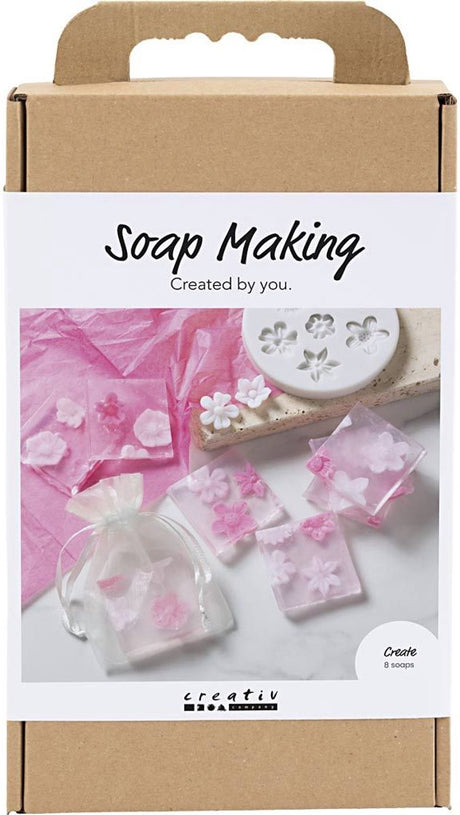 Creativ firma sæbefremstilling hobby sæt, blomster, pink, 1 æske