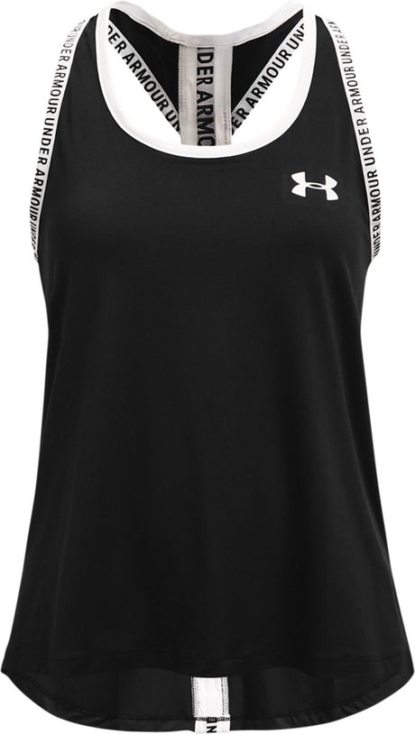 Under armour tech knockout tank-blk sportstrøje til piger - sort - hvid