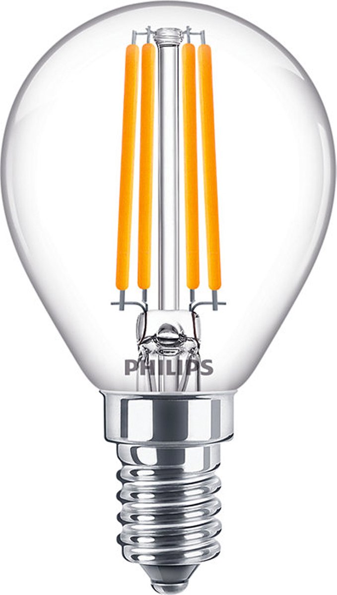 Philips led philips corepro led lustre e14 kogel filament helder 6.5w 806lm - 827 zeer warm wit | vervangt 60w