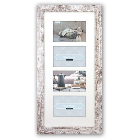 Zep fotoramme v24106 nelson 6 4q white wash til 4 billeder