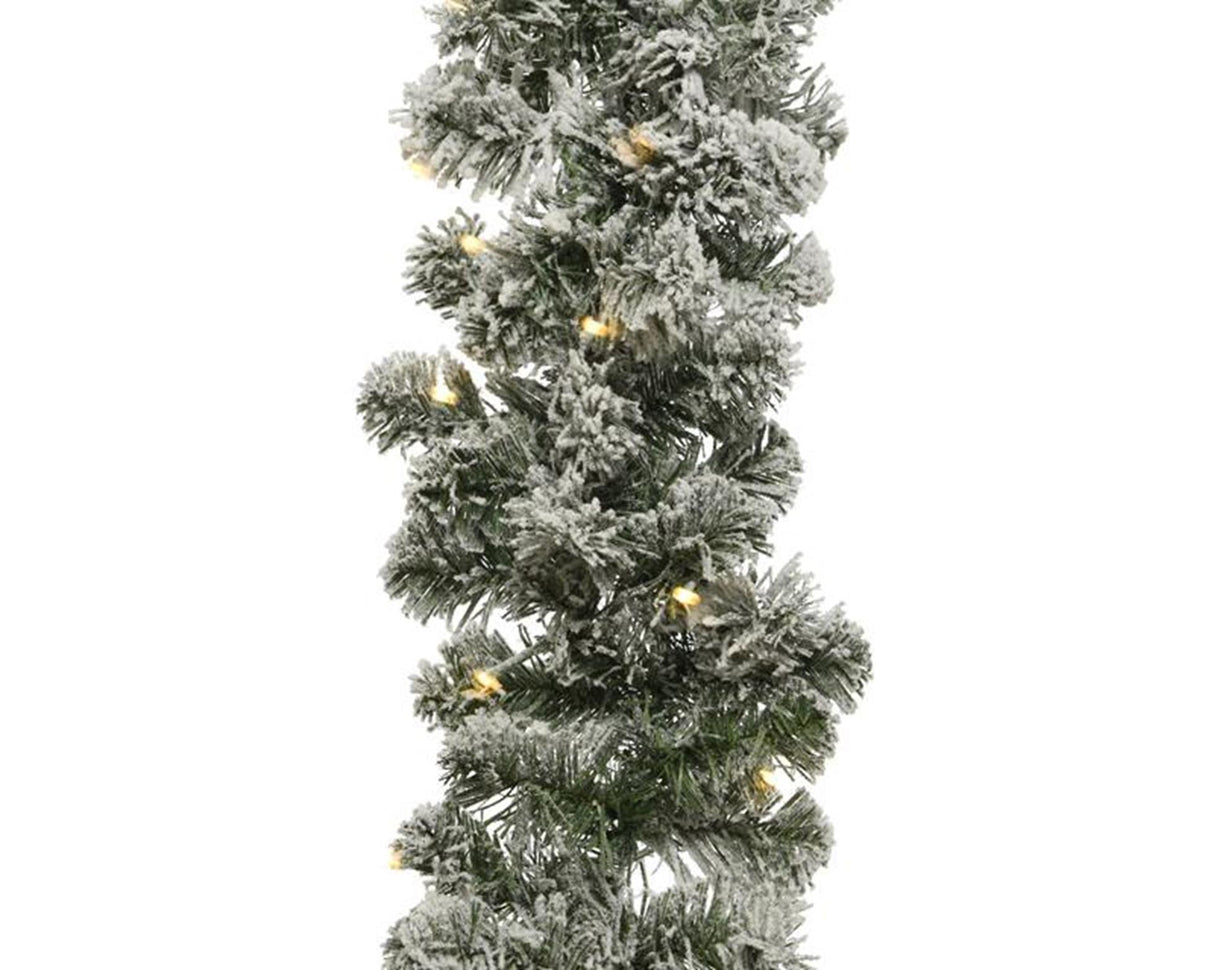 Decoris imperial guirlande besneeuwd 270x25cm 50led. met timer. op batterij