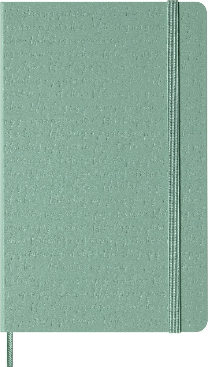 Moleskine notesbog stor - hardcover - blank - salviegrøn