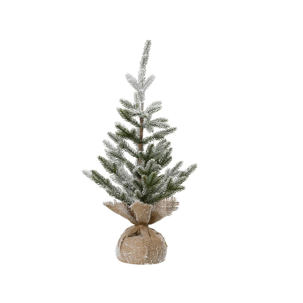 Decoris kunstigt juletræ med sne i jutepose ã˜30xh60cm