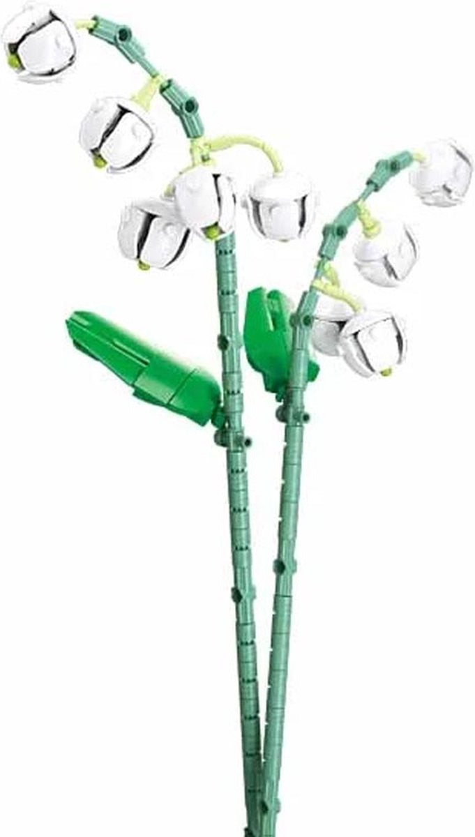 Sluban blomster liljekonval i vase byggelegetøj fra 10 år - byggelegetøj model bygge blomster dekoration - byggekasse med 253 byggeklodser - m38-b1101-09