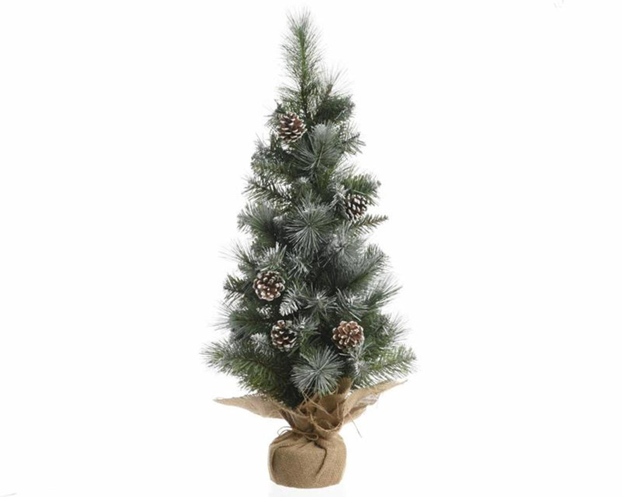 Everlands imperial pine mini kunstigt juletræ 75cm med kogler og frostet look