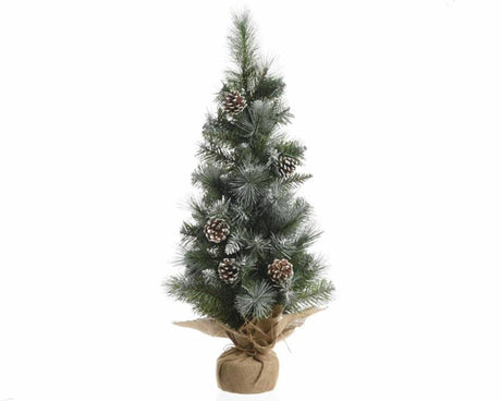 Everlands imperial pine mini kunstigt juletræ 75cm med kogler og frostet look