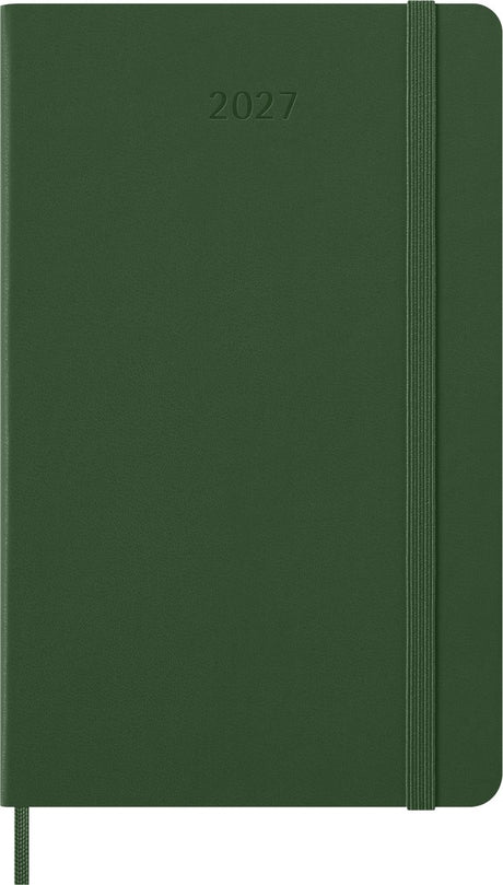 Moleskine 12 måneders dagbog - 2027 - ugentlig - stor - hårdt omslag - myrtegrøn