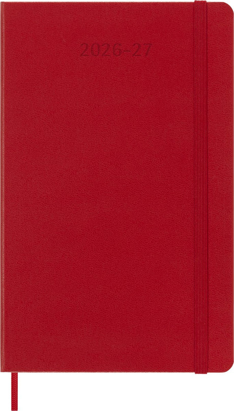 Moleskine 18 måneders dagbog - 2026 27 - ugentlig - stor - hårdt omslag - rød