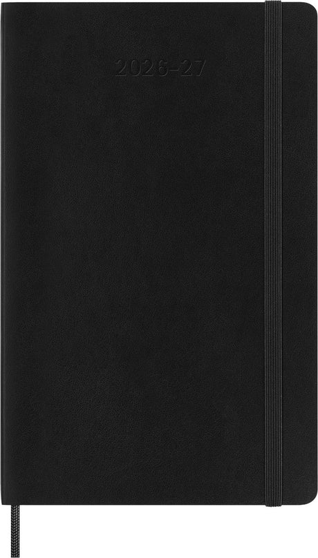 Moleskine 18 måneders dagbog - 2026 27 - dagligt - stort - blødt omslag - sort