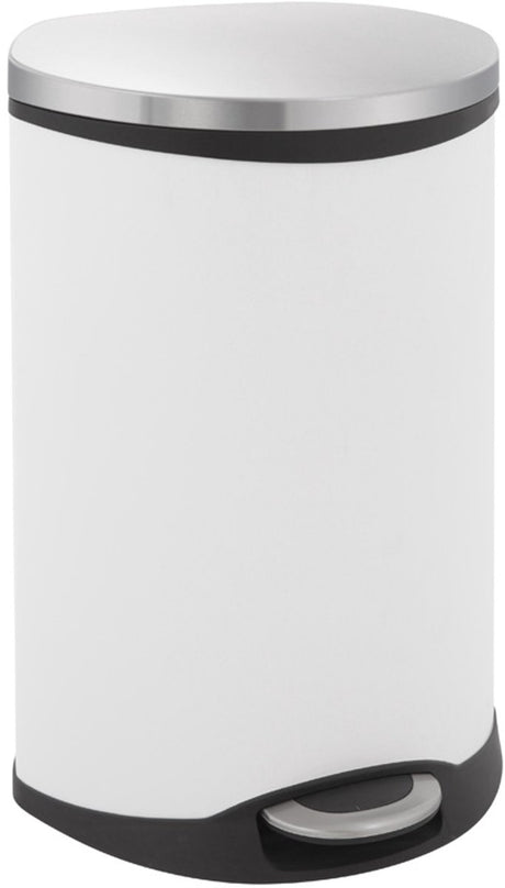 Eko - shell bin pedaalemmer 50 liter - steel plastic - wit, mat rvs - prullenbak