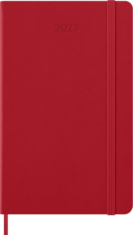 Moleskine 12 måneders dagbog - 2027 - dagligt - stor - hårdt omslag - rød