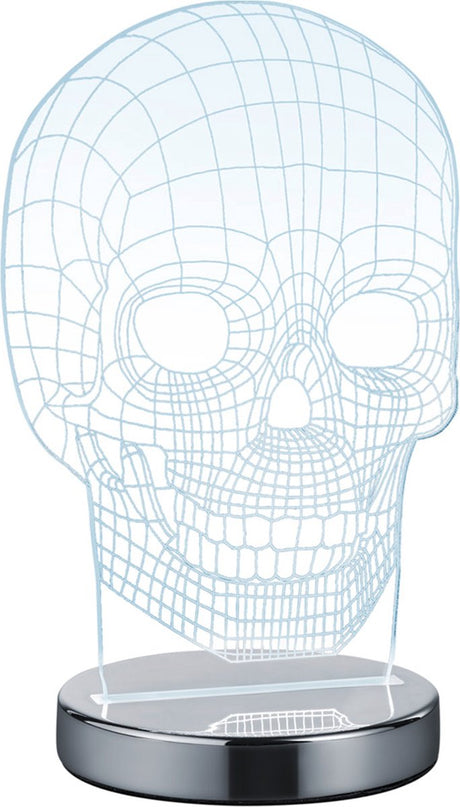 Rl live your light reality skull - bordlampe - krom - inkl. 1x smd 7 w - ledningskontakt - justerbar lysfarve - ikke dæmpbar