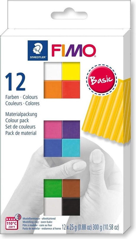 Fimo® blød, standardfarver, 12x25 gr 1 æske