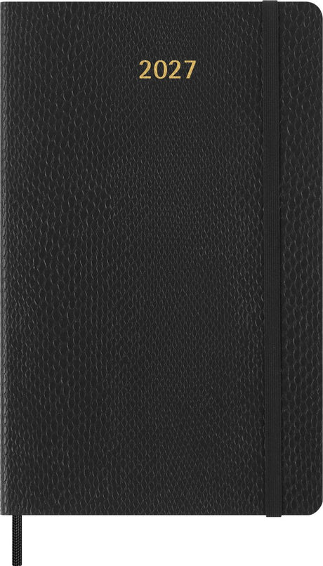 Moleskine 12 måneders dagsorden - 2027 - dyrebar etisk - ugentlig - stor - mamba - sort