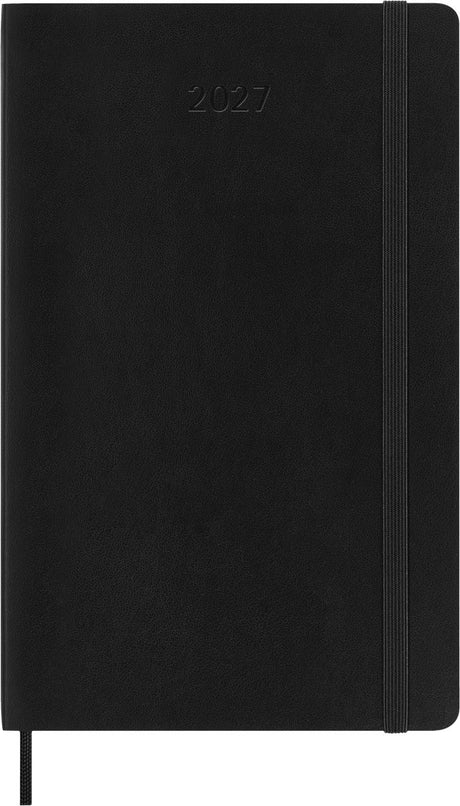 Moleskine 12 måneders dagbog - 2027 - ugentlig vandret - stort - blødt omslag - sort