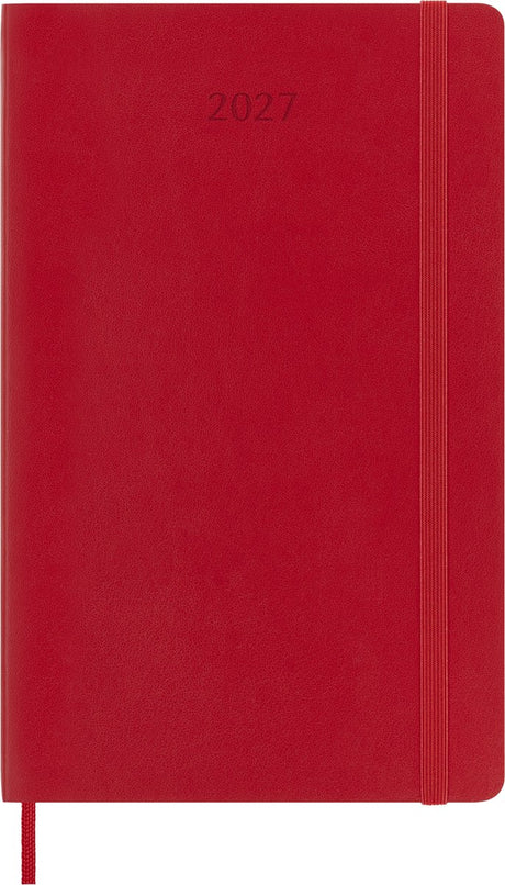 Moleskine 12 måneders dagbog - 2027 - ugentlig - stor - blødt omslag - rød