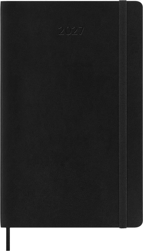 Moleskine 12 måneders dagbog - 2027 - dagligt - stort - blødt omslag - sort
